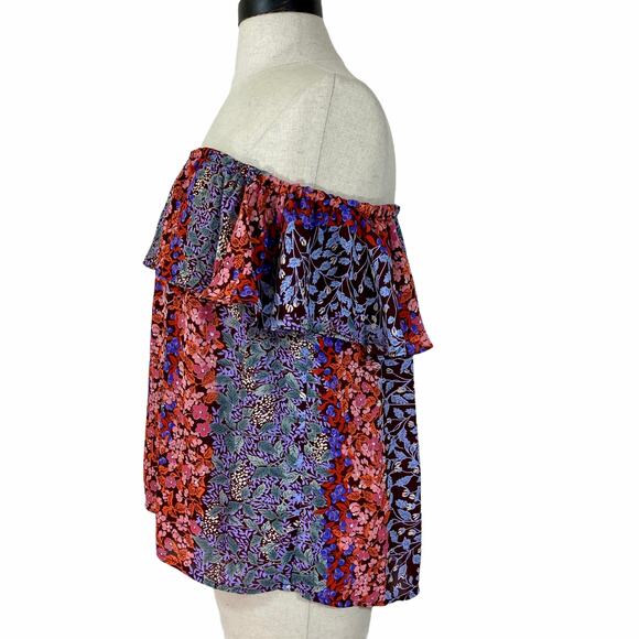 Anthropologie Maeve floral ruffle Top boho multicolor flower print - Picture 6 of 10